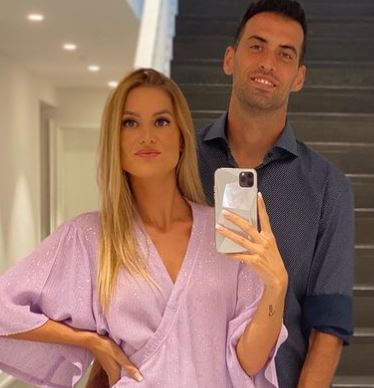 Elena Galera Moron with her husband Sergio Busquets.